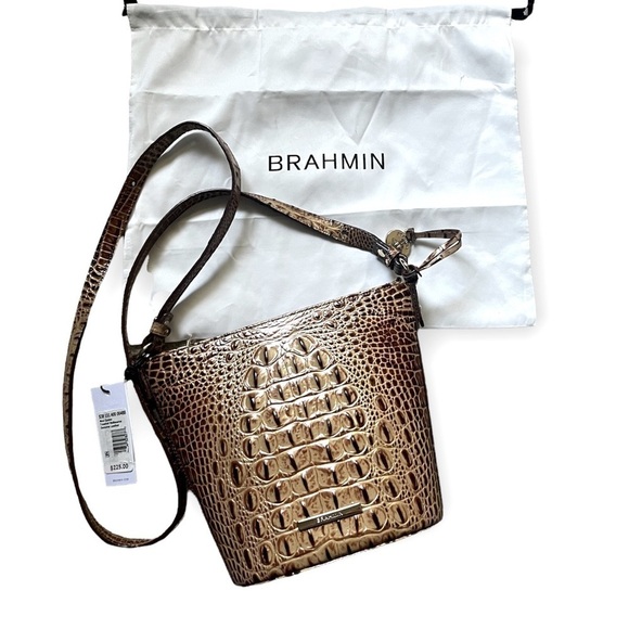 BRAHMIN Leather Toasted Marshmallow Mini Quinn Crossbody Bag - Picture 1 of 8
